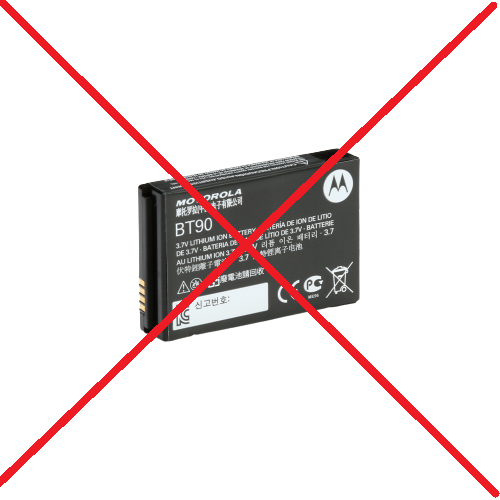 Battery, 1800 mAh, Li-ion  No longer available from Motorola.